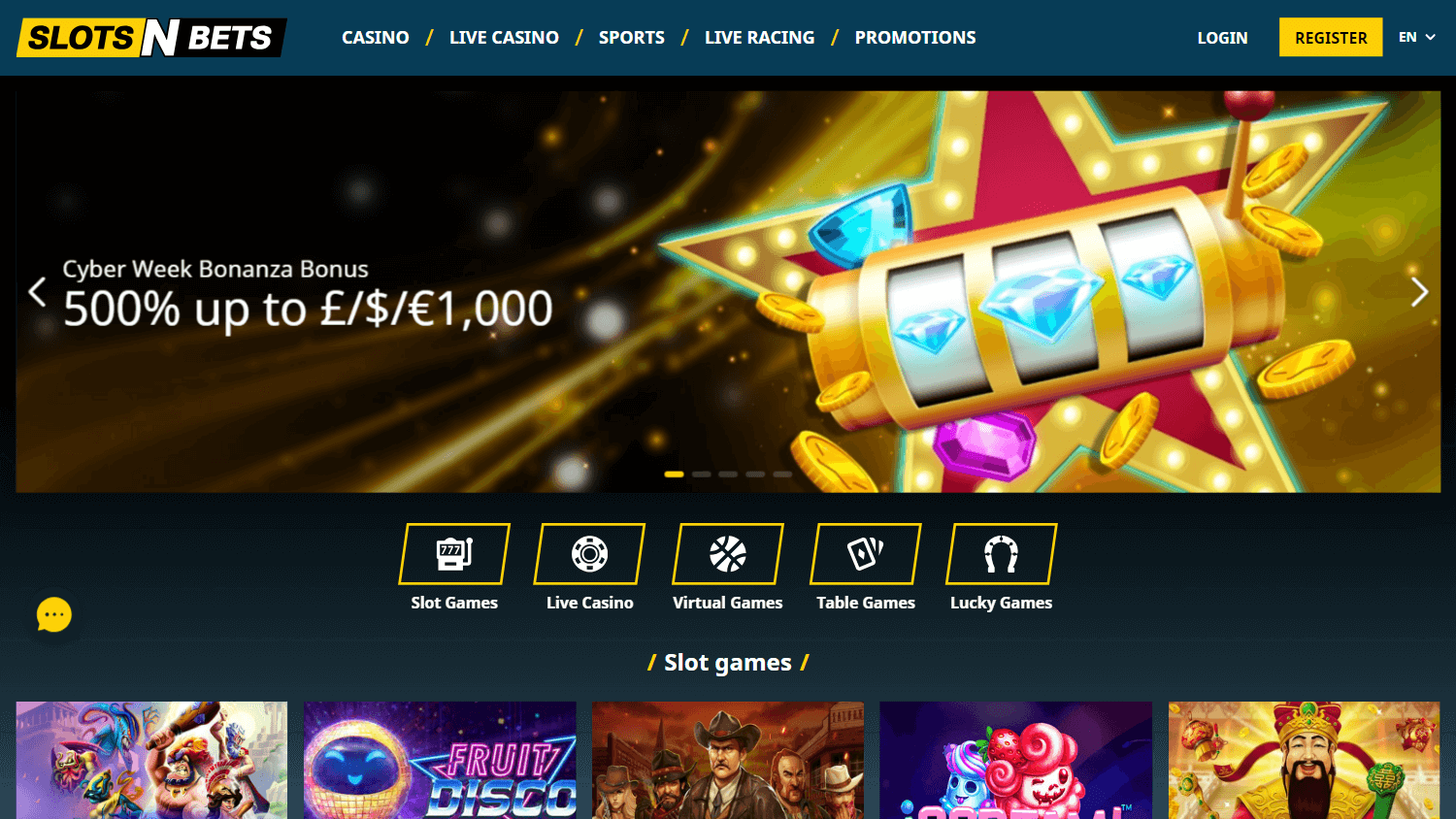 SlotsNBets Casino Desktop screenshot